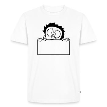text shield hiding wall wall write erschr - Men's Premium Organic T-Shirt - white - Front - Nico (187cm)