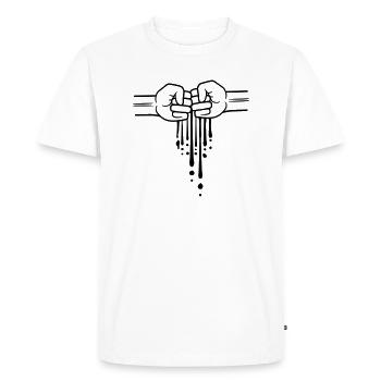 graffiti gouttes 2 amis team faust begruessen a - T-shirt Premium bio Homme - blanc - Devant - Nico (187cm)