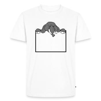 frame shield elephant sad face wall text f - Men's Premium Organic T-Shirt - white - Front - Nico (187cm)