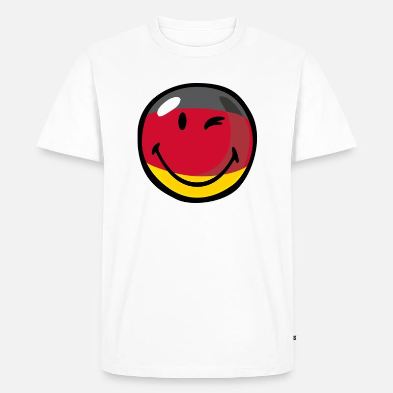 Smiley Germany - Männer Premium Bio T-Shirt - Weiß