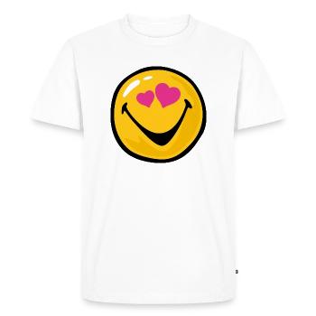 Smiley Love Hit - T-shirt Premium bio Homme - blanc - Devant - Nico (187cm)