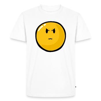 Smiley Anger Bitter - Men's Premium Organic T-Shirt - white - Front - Nico (187cm)