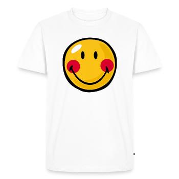 Smiley Blushed - Men's Premium Organic T-Shirt - white - Front - Nico (187cm)