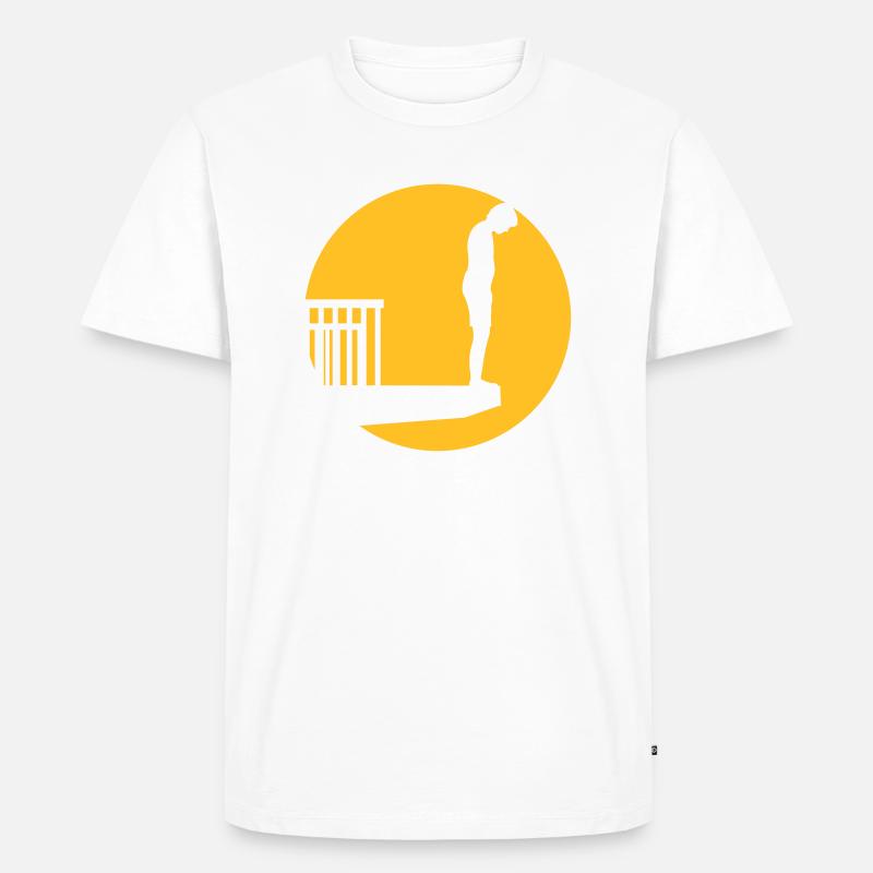 Schwimmbad Sprungturm Junge - Männer Premium Bio T-Shirt - Weiß