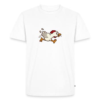 Poulet en fuite - T-shirt Premium bio Homme - blanc - Devant - Nico (187cm)