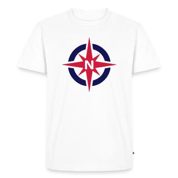 Compas en direction du nord - T-shirt Premium bio Homme - blanc - Devant - Nico (187cm)