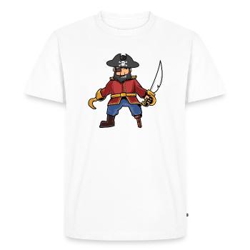 pirate - Men's Premium Organic T-Shirt - white - Front - Nico (187cm)