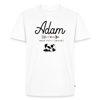 Prénom Adam idée cadeau noel naissance tshirt - T-shirt Premium bio Homme - blanc - Devant - Nico (187cm)