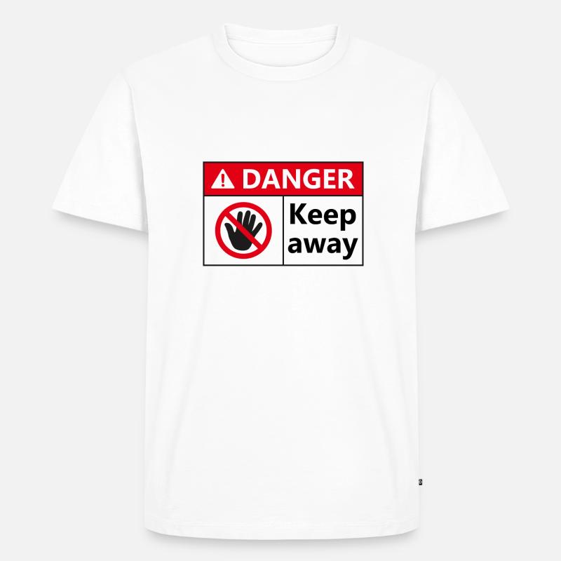 Danger Keep Away - Männer Premium Bio T-Shirt - Weiß