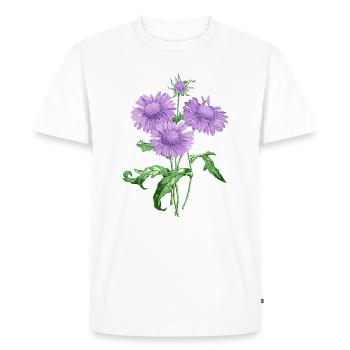 Fleur d'été avec des fleurs violettes - T-shirt Premium bio Homme - blanc - Devant - Nico (187cm)