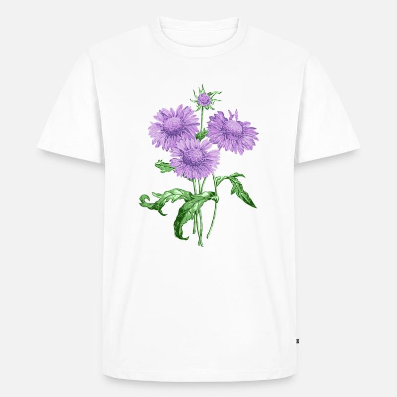 Sommerblume mit violetten Blüten - Männer Premium Bio T-Shirt - Weiß