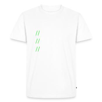 Hello World, 'my new coder - Men's Premium Organic T-Shirt - white - Front - Nico (187cm)