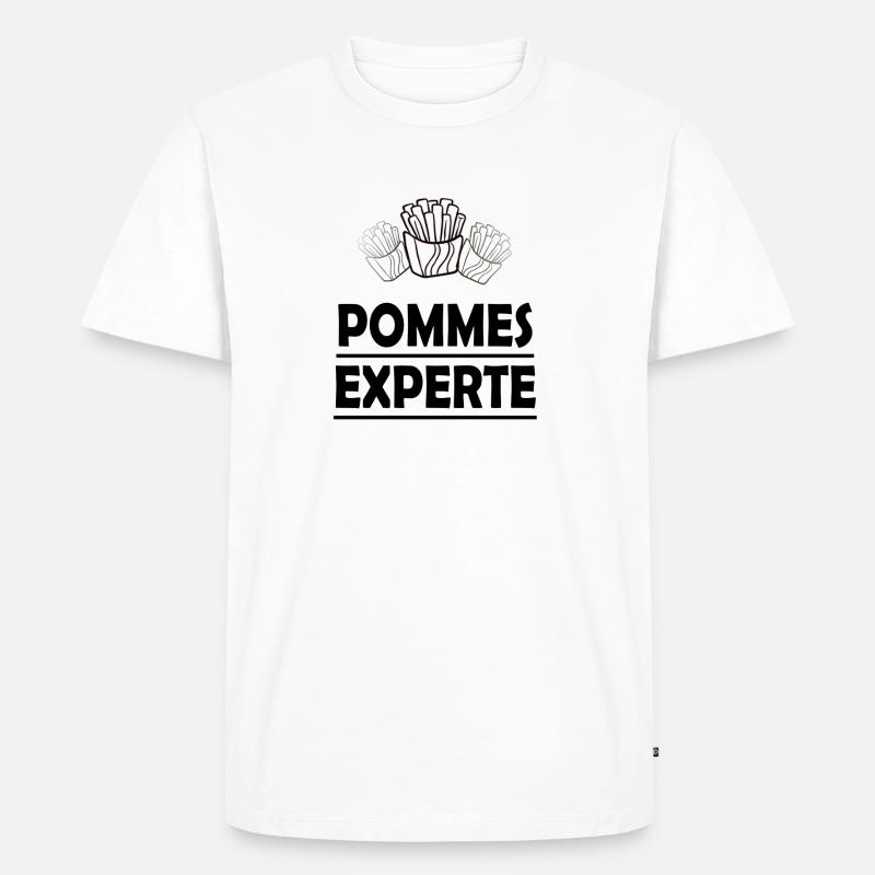 Pommes Experte - Männer Premium Bio T-Shirt - Weiß