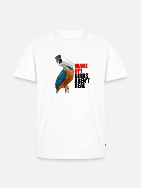 birds aren't real - Männer Premium Bio T-Shirt - Weiß