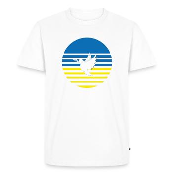 Make Peace No War Ukraine Peace Dove - Men's Premium Organic T-Shirt - white - Front - Nico (187cm)