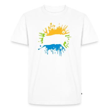 Insérer des objets blob de texte - T-shirt Premium bio Homme - blanc - Devant - Nico (187cm)