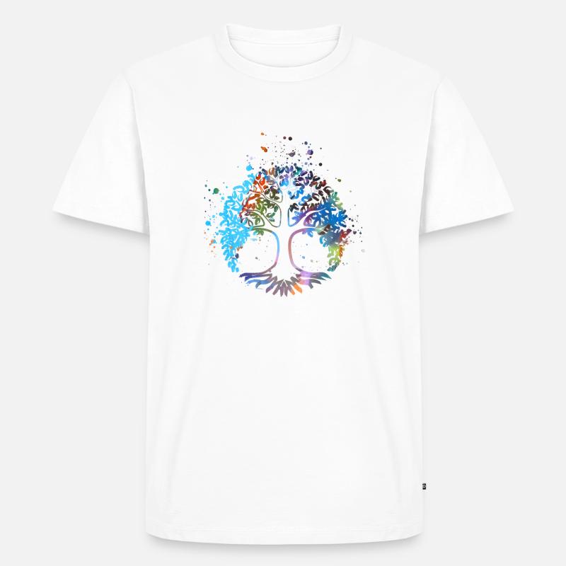 lebensbaum,baum des lebens,graffiti, bunt,baum - Männer Premium Bio T-Shirt - Weiß