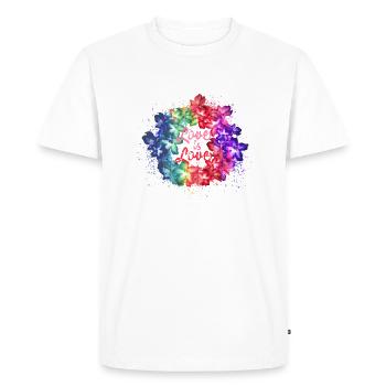 l’amour est l’amour,fleurs,couronne de fleurs,LGBT - T-shirt Premium bio Homme - blanc - Devant - Nico (187cm)