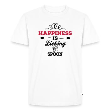 happyspoon.ai - T-shirt Premium bio Homme - blanc - Devant - Nico (187cm)