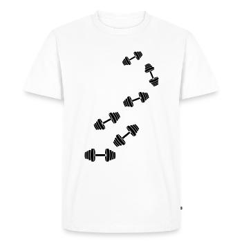Icône de poids d’haltères - T-shirt Premium bio Homme - blanc - Devant - Nico (187cm)