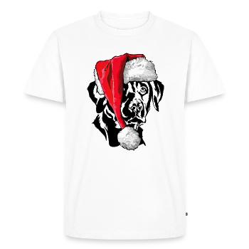 Père Noël Labrador Retriever chien de Noël Wilsigns - T-shirt Premium bio Homme - blanc - Devant - Nico (187cm)