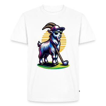 Goat Golfer Golf Course Dogs Owner - Men's Premium Organic T-Shirt - white - Front - Nico (187cm)