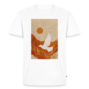 Boho colombe art mural, téléchargement numérique, moderne - T-shirt Premium bio Homme - blanc - Devant - Nico (187cm)