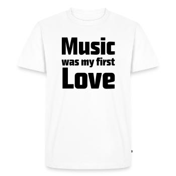 La musique était mon premier amour - T-shirt Premium bio Homme - blanc - Devant - Nico (187cm)