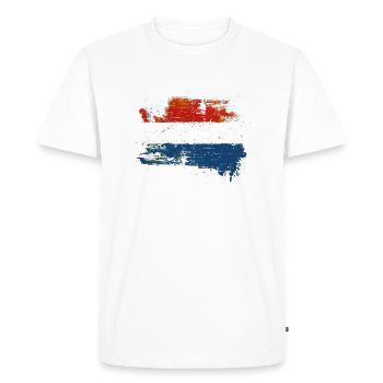Drapeau des Pays-Bas Drapeau néerlandais des Pays-Bas - T-shirt Premium bio Homme - blanc - Devant - Nico (187cm)
