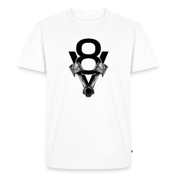 V8 engine piston flathead tuning engine block - Men's Premium Organic T-Shirt - white - Front - Nico (187cm)