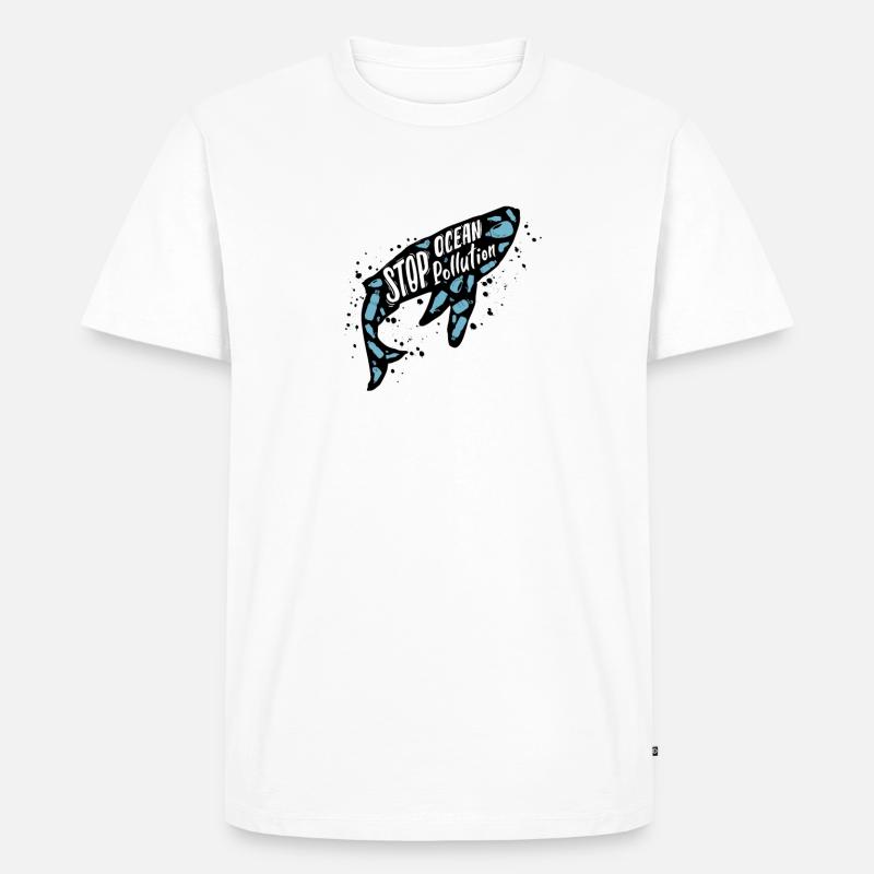 Stop Ocean Pollution! - Männer Premium Bio T-Shirt - Weiß