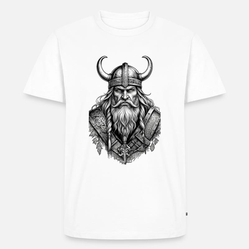 Wikinger Design - Männer Premium Bio T-Shirt - Weiß
