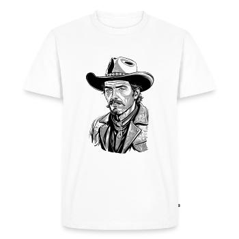 Cow-boy - T-shirt Premium bio Homme - blanc - Devant - Nico (187cm)
