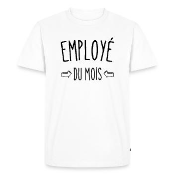 employé du mois - T-shirt Premium bio Homme - blanc - Devant - Nico (187cm)