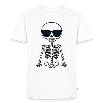 Skeleton Halloween Cool - Men's Premium Organic T-Shirt - white - Front - Nico (187cm)