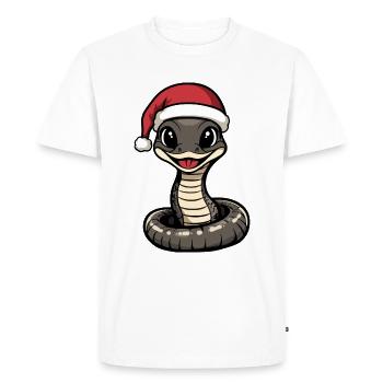 Serpent Cobra Noël Noël - T-shirt Premium bio Homme - blanc - Devant - Nico (187cm)