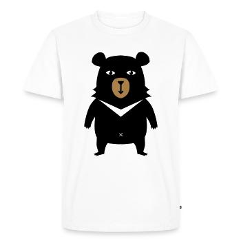BOBBY THE BEAR T-SHIRT - Men's Premium Organic T-Shirt - white - Front - Nico (187cm)