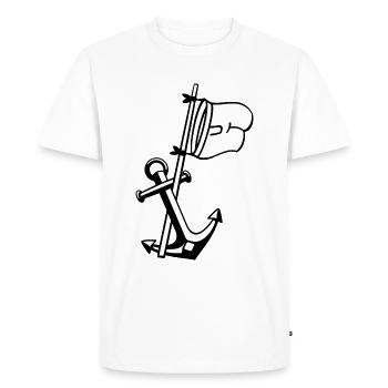 CAPITAINE VOILE VOILE BATEAU ANCRAGE NUDISTE - T-shirt Premium bio Homme - blanc - Devant - Nico (187cm)
