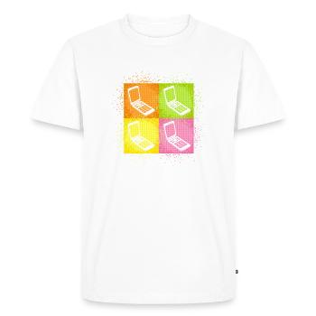 Retro PopArt Esthétique FoldMobile Phone Vintage Flipphone - T-shirt Premium bio Homme - blanc - Devant - Nico (187cm)