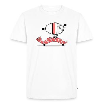 Sushi de planche à roulettes. - T-shirt Premium bio Homme - blanc - Devant - Nico (187cm)
