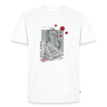 Risque de contagion - T-shirt Premium bio Homme - blanc - Devant - Nico (187cm)