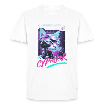 CYBERCATS - Cyphurr - Cat Shirt - Men's Premium Organic T-Shirt - white - Front - Nico (187cm)