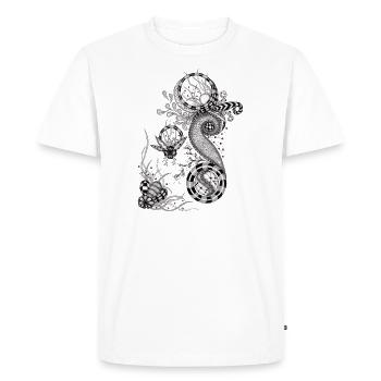 Dessin d’enchevêtrement floral - T-shirt Premium bio Homme - blanc - Devant - Nico (187cm)