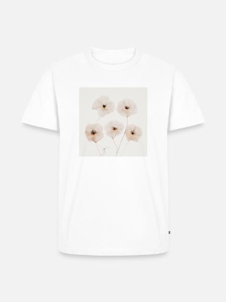 Mohn Blumen Beige Brown - Männer Premium Bio T-Shirt - Weiß