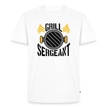 BBQ Grill Sergent Barbecue Party - T-shirt Premium bio Homme - blanc - Devant - Nico (187cm)