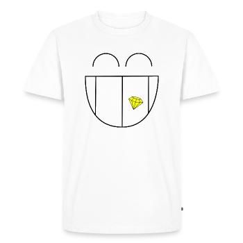 HAPPY BIT. SOURIRE DE DIAMANT. - T-shirt Premium bio Homme - blanc - Devant - Nico (187cm)