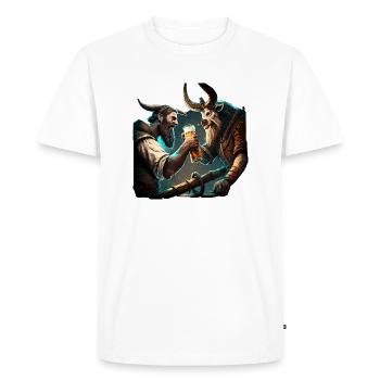 Seeman se bat pour sa bière. Motif cool - T-shirt Premium bio Homme - blanc - Devant - Nico (187cm)