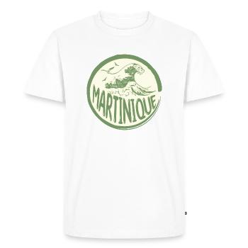 Martinique Caribbean Waves - Men's Premium Organic T-Shirt - white - Front - Nico (187cm)