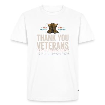 Merci, anciens combattants ! Merci pour votre service - T-shirt Premium bio Homme - blanc - Devant - Nico (187cm)