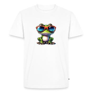 Frog / Animal / Quack / Toad / Pond / Hop - Men's Premium Organic T-Shirt - white - Front - Nico (187cm)